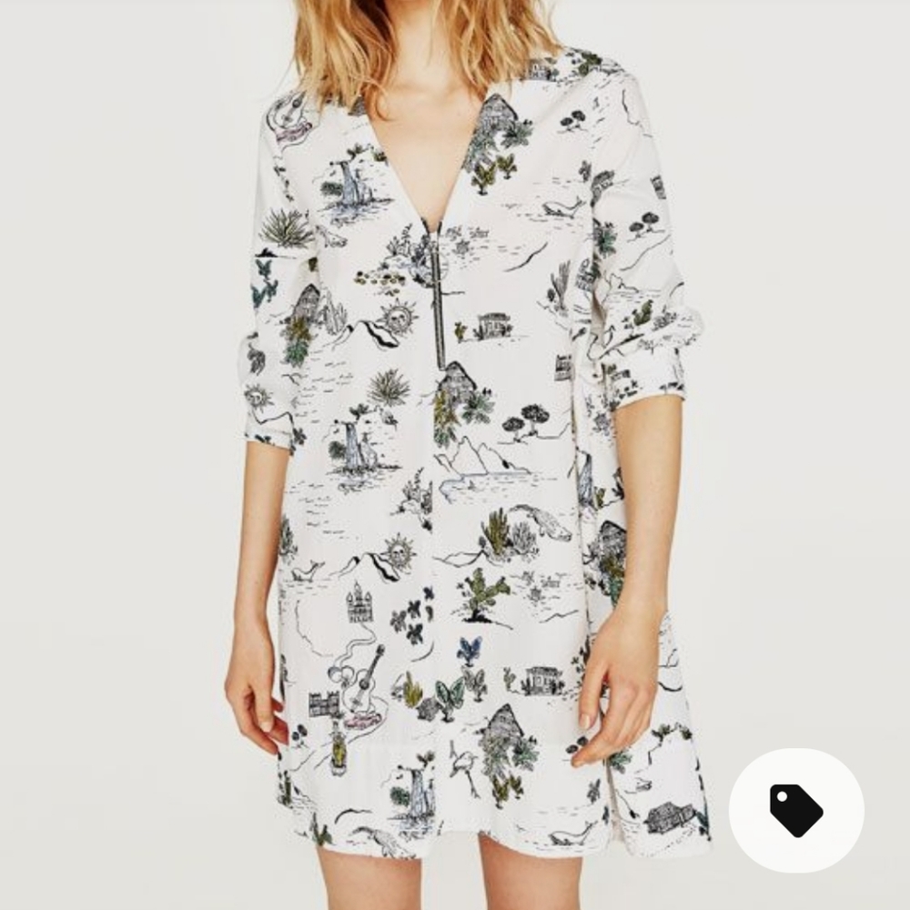 Zara Desert Cabin print casual dress